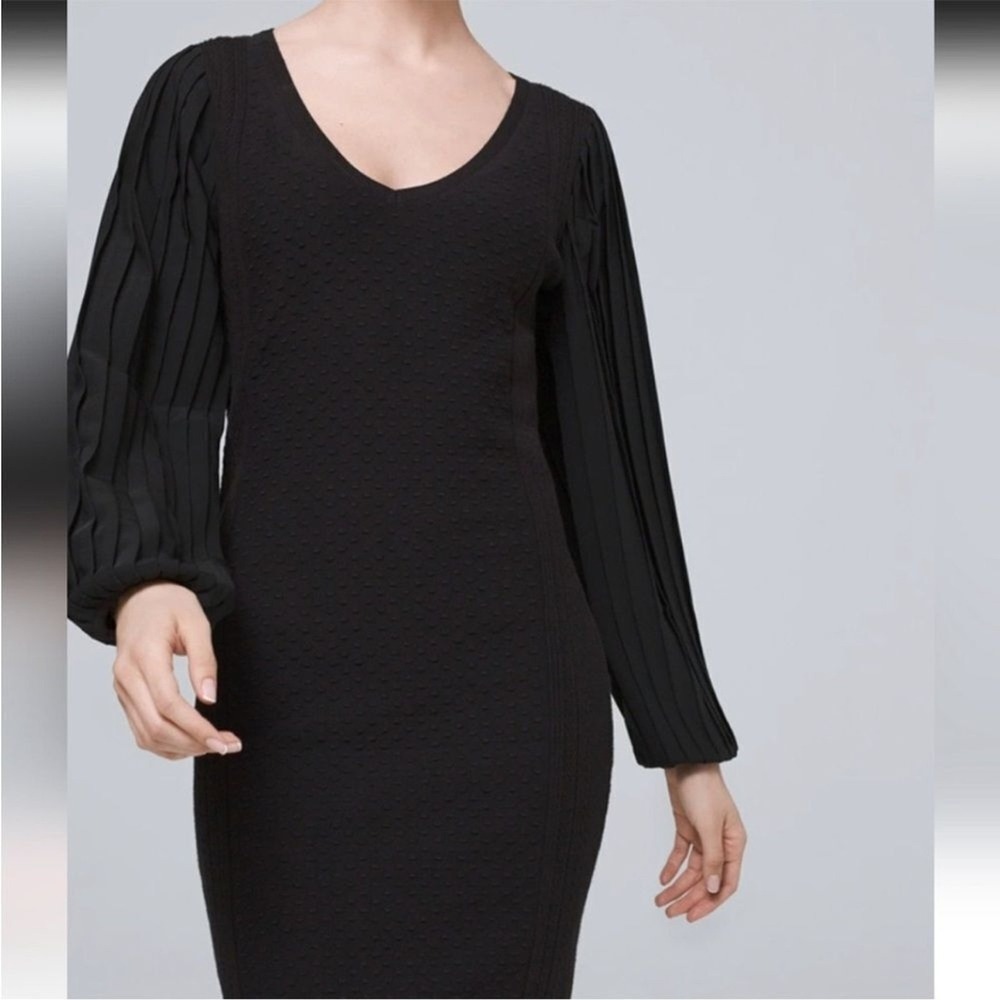 White House Black Market Women's Sweater‎ Dress Medium Black Retail $150 NWT